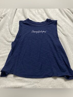 Old Navy Navy Active Muscle Tank with White Logo